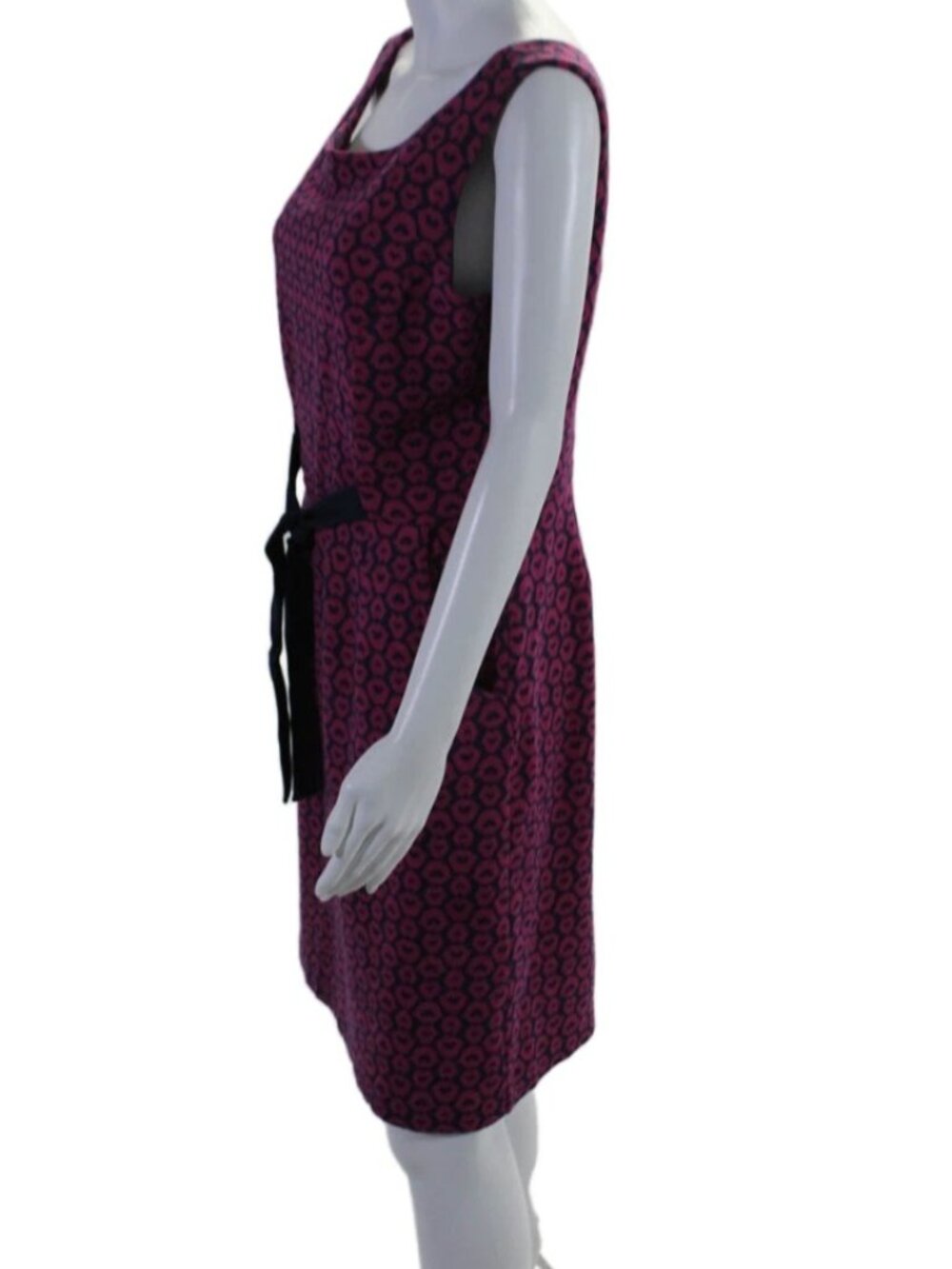 Lilly Pulitzer Back Zip Scoop Neck Kiss Lips Dress Navy Pink Size L - Picture 3 of 8